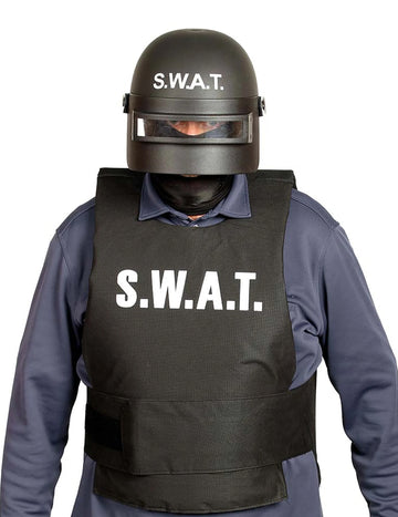 S.W.A.T-Helm Spezialeinheit Zubehör für Fasching schwarz-weiss