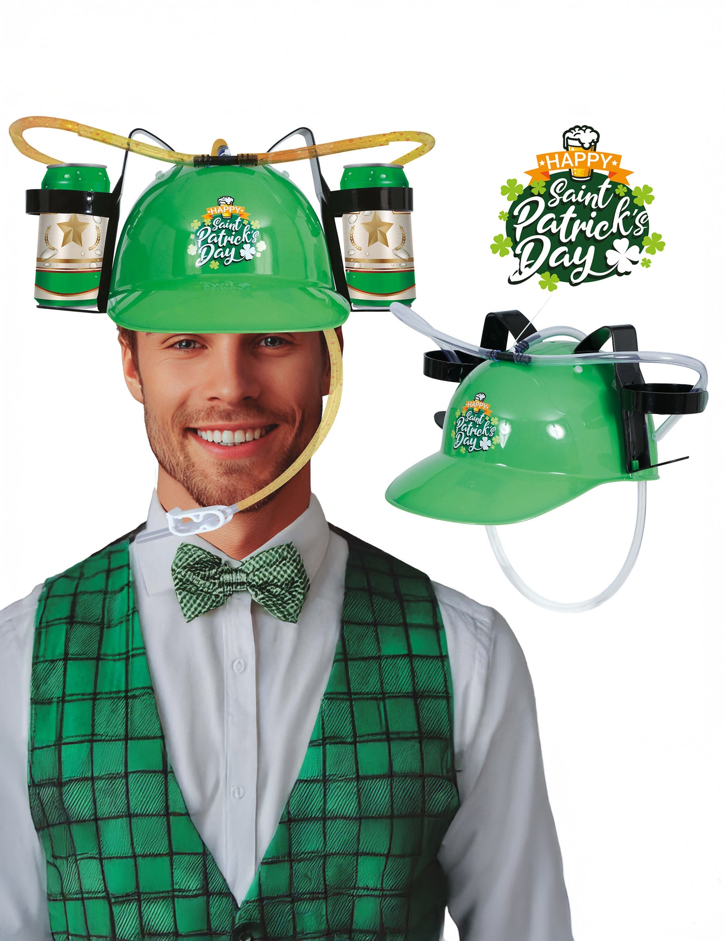Zelená přilba proti žízni na Den svatého Patrika pro dospělé 