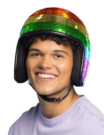 Duhová diskokoule helma pro dospělé 