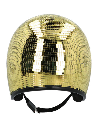 dospělá zlatá disco koule helma