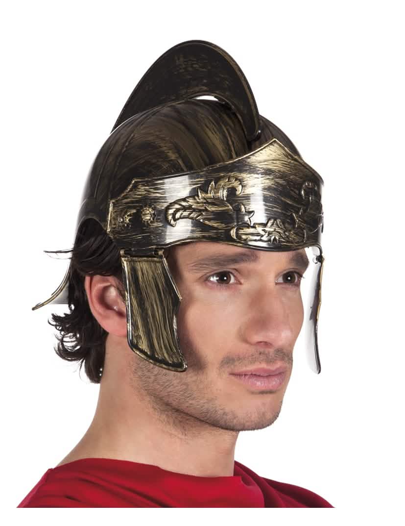 Římská centurionská helma pro dospělého zlatá a černá s efektem zestárnutí