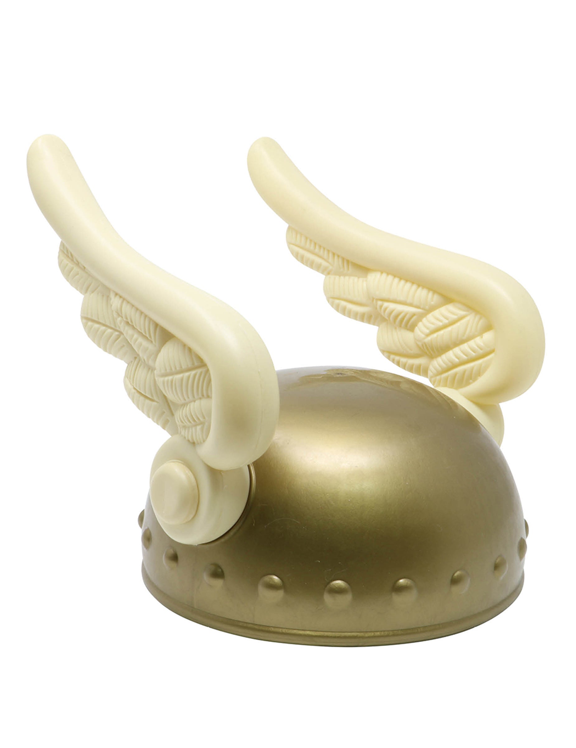 Vue de face du casque gaulois avec ailes