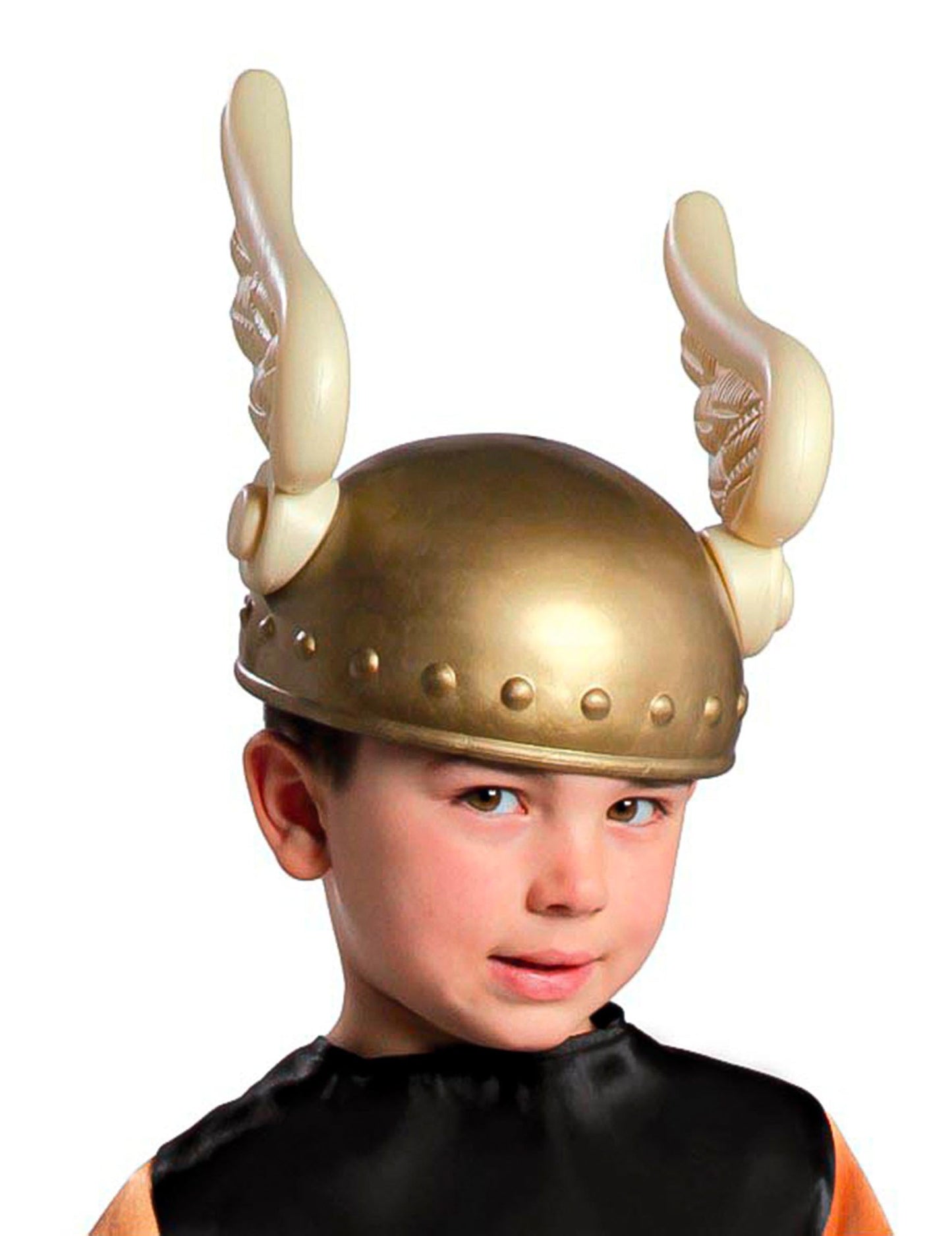 Casque gaulois avec ailes pour enfant doré et blanc