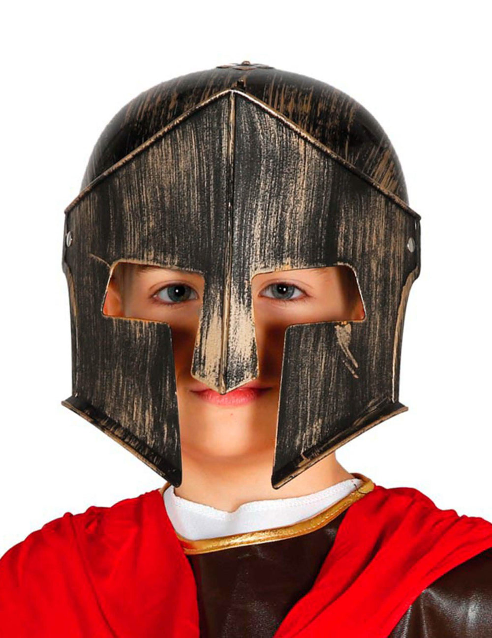Detailní záběr na gladiátorskou helmu pro dítě