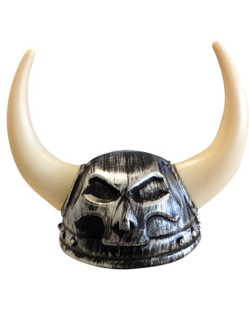 Wikinger Helm für Erwachsene grau-schwarz mit Hörnern