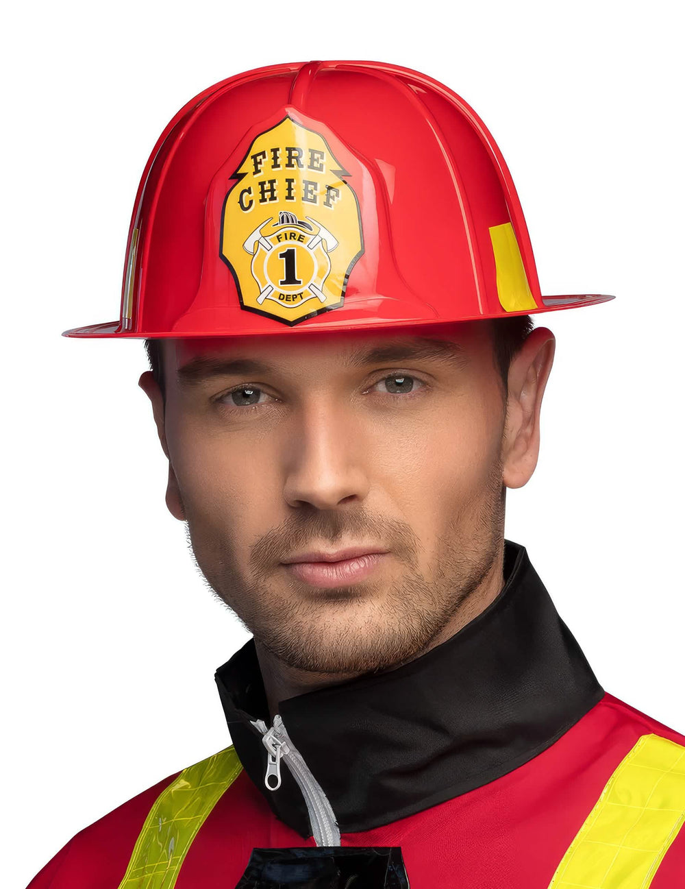 Hasičská helma pro dospělý červená s odznakem Fire Chief