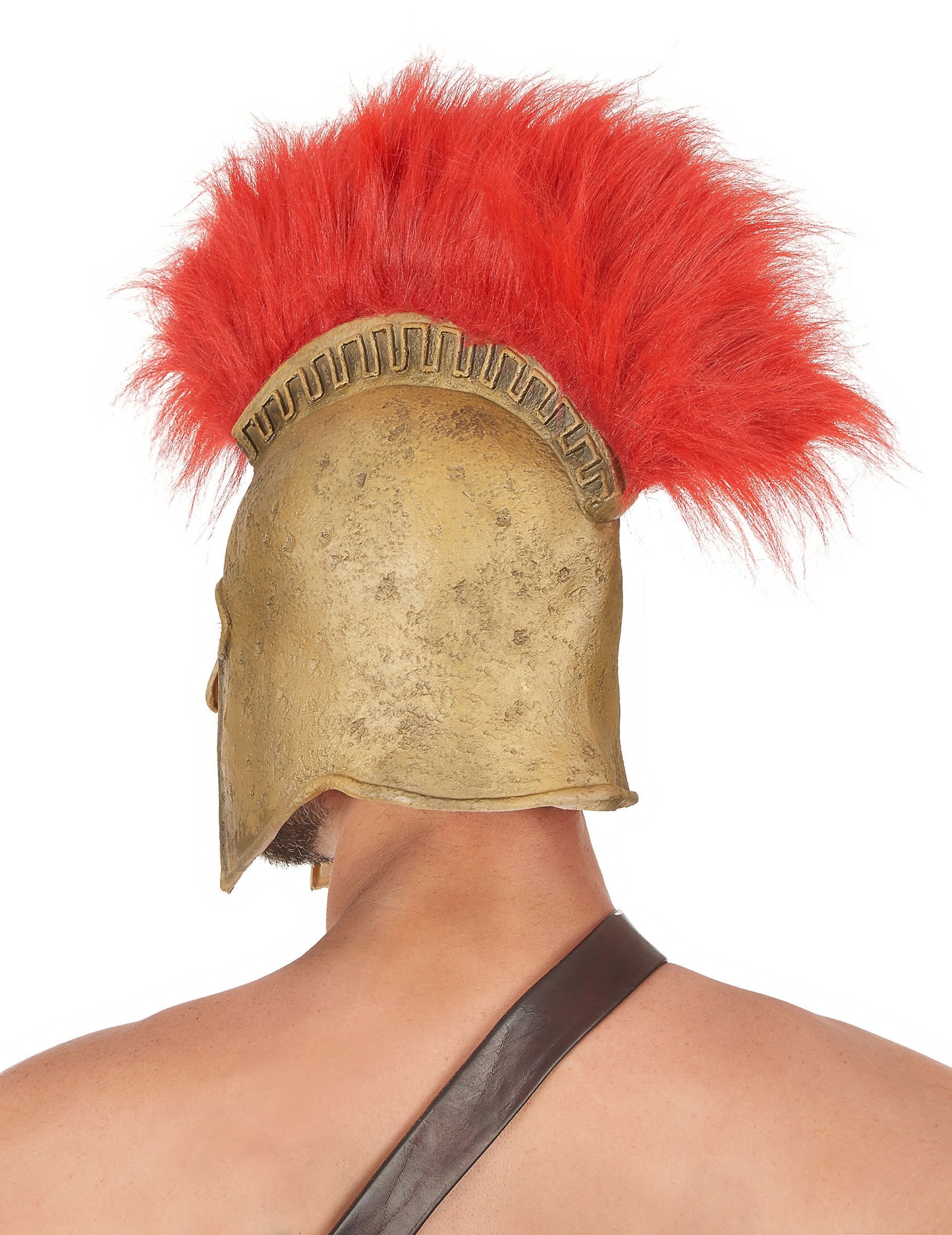 Pohled zezadu na luxusní římskou gladiátorskou helmu