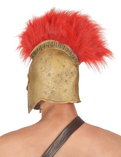 Pohled zezadu na luxusní římskou gladiátorskou helmu