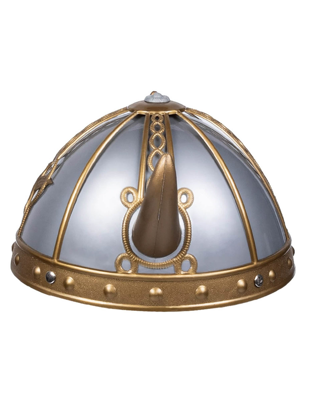 Pohled z profilu na vikingskou helmu pro dítě