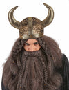 Casque viking pour adulte souple métallisé bronze avec cornes