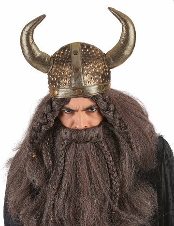 Měkká vikingská helma pro dospělé s kovovou povrchovou úpravou