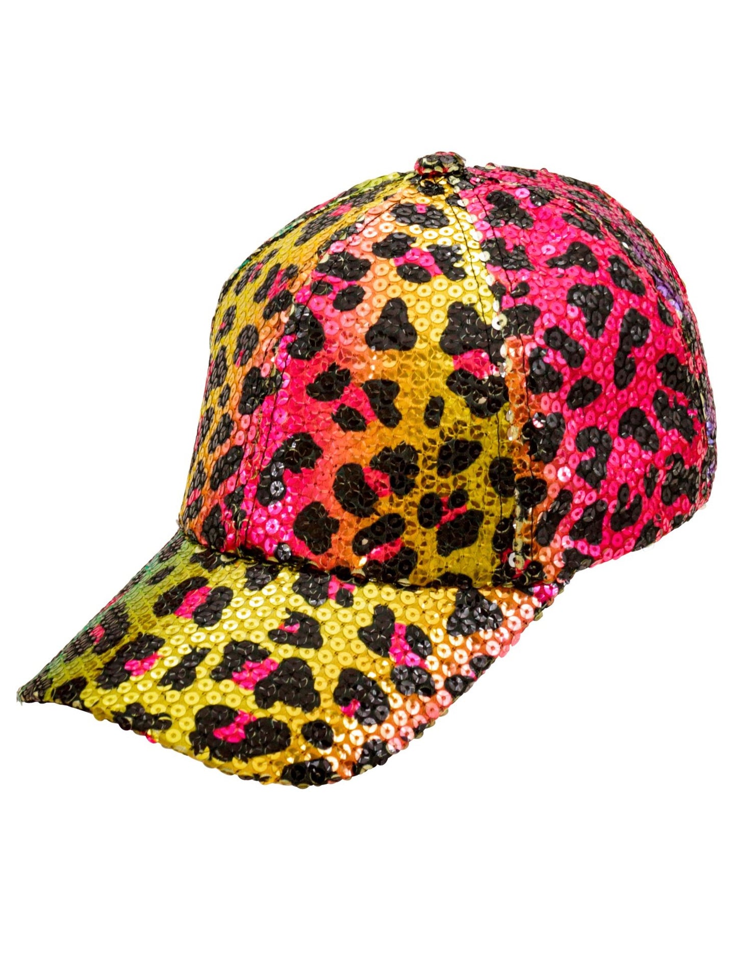 Dospělácká vícebarevná leopardí flitrovaná čepice