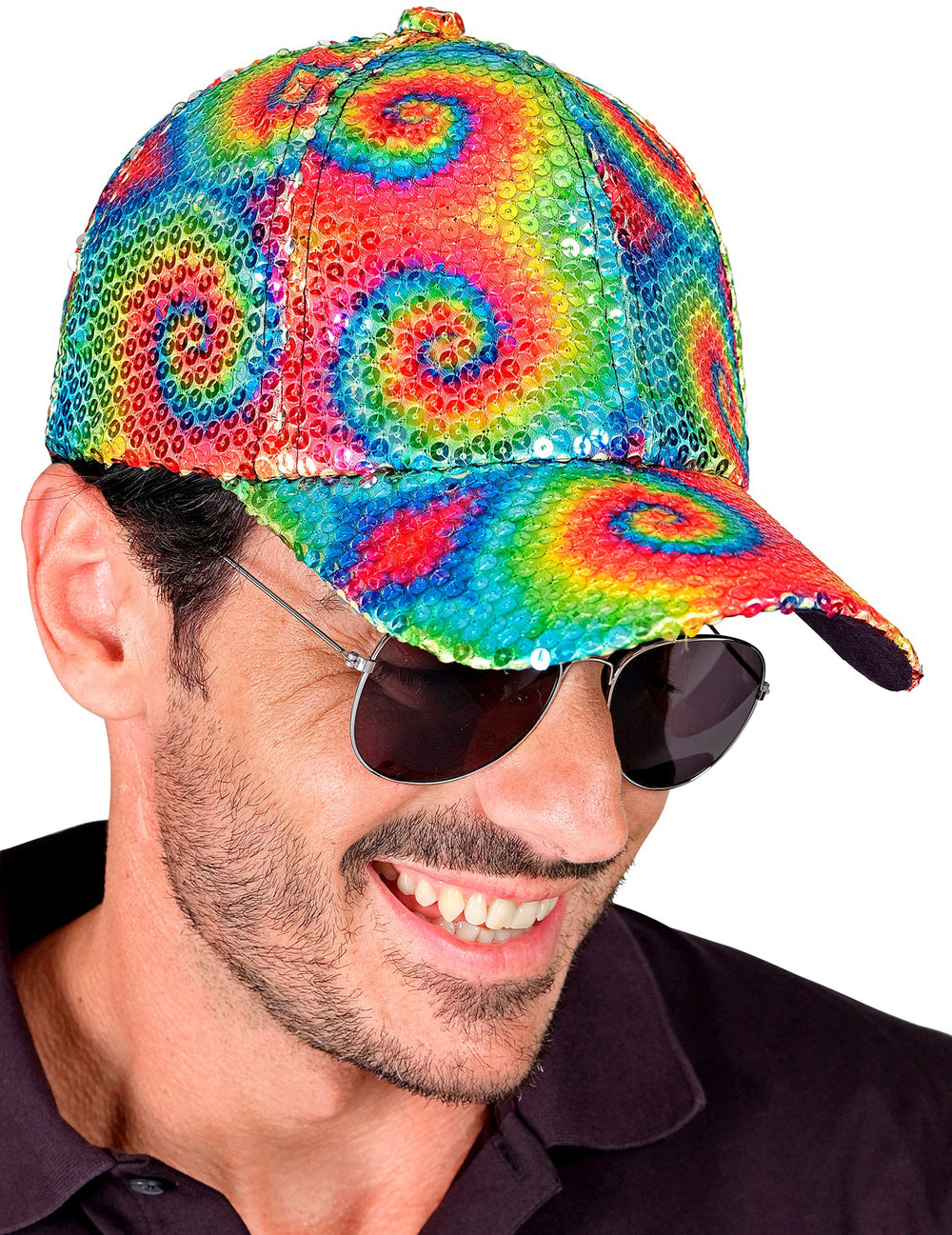 Casquette à sequins tie and dye pour adulte multicolore