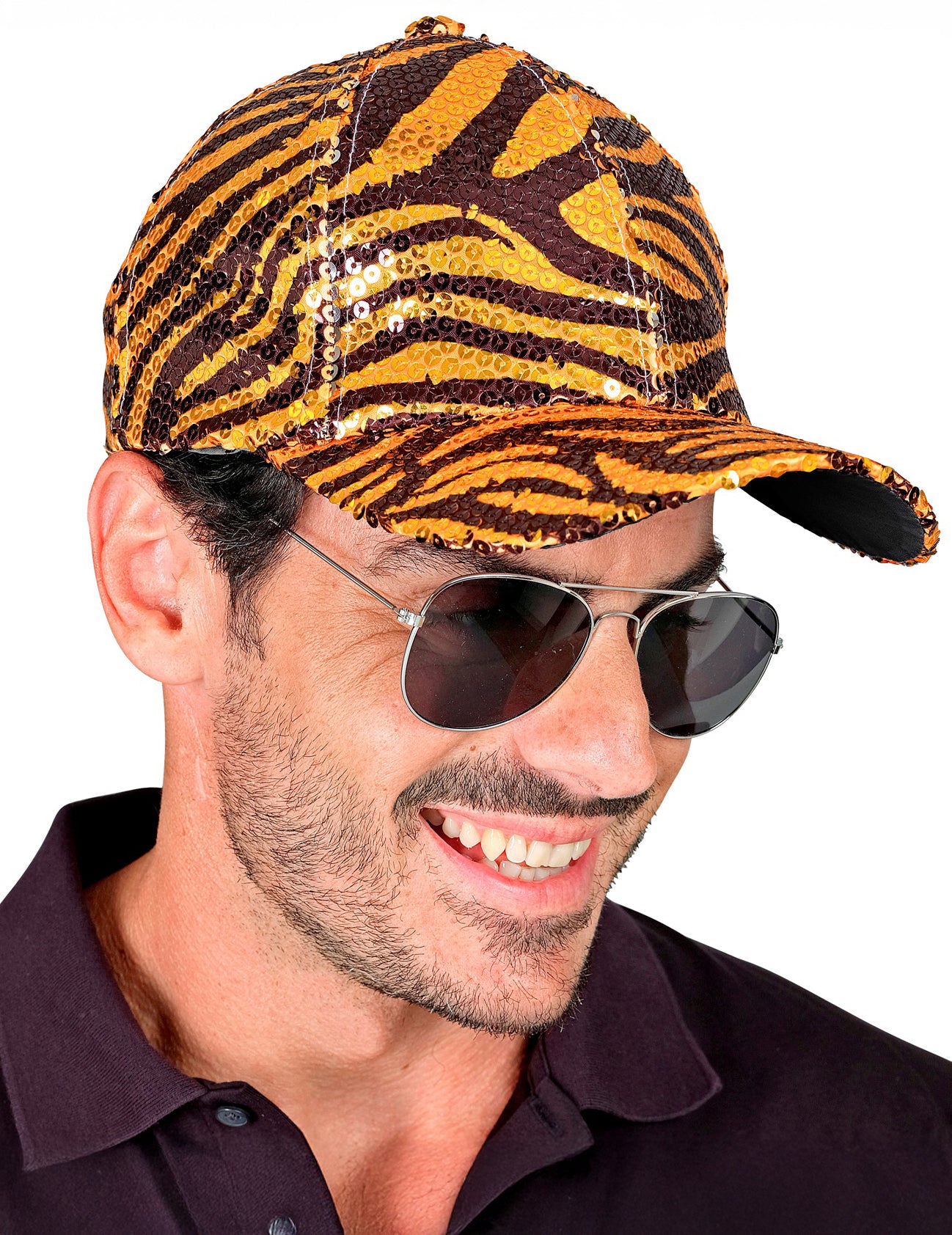 Čepice s flitry pro dospělé tygří