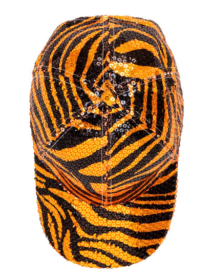 Čepice s flitry pro dospělé tygří