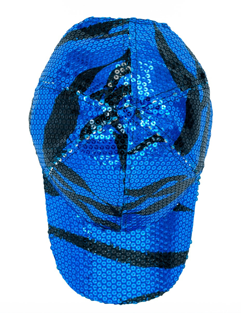 Vue de dessus de la casquette à sequins vague pour adulte
