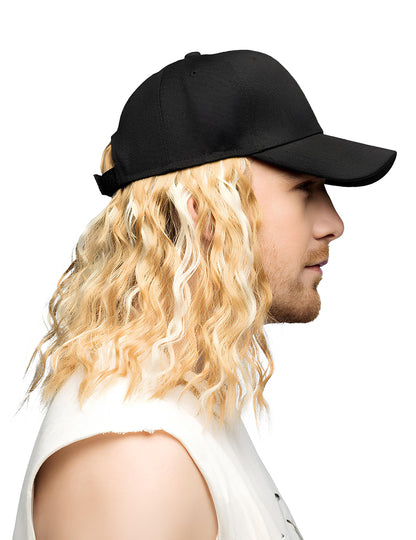 Čepice s blond parukou