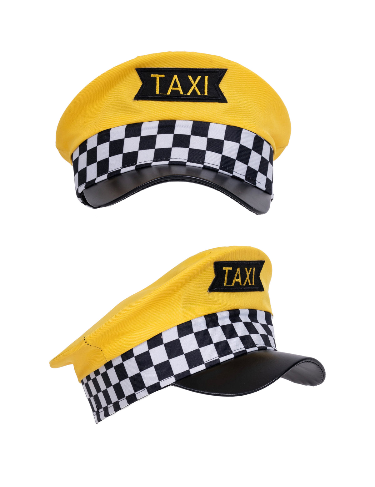 Vue de face et de profil de la casquette chauffeur de taxi