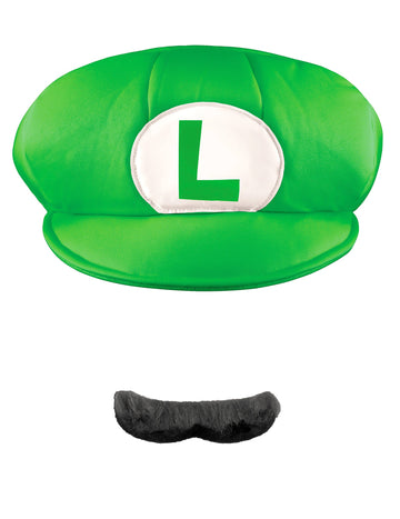 Luigi čepice a knír pro dospělé