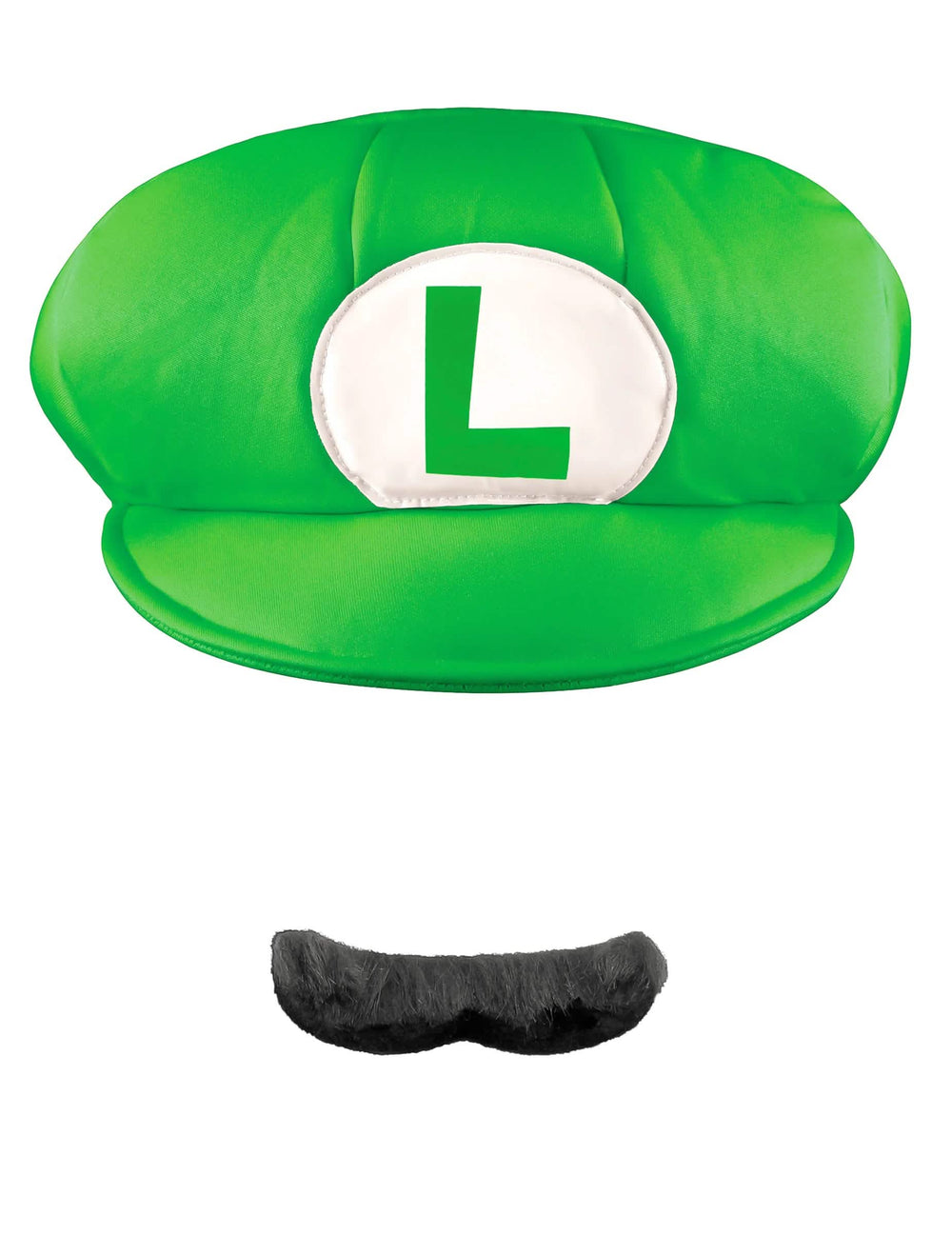 Pohled zepředu na čepici a knír Luigi™