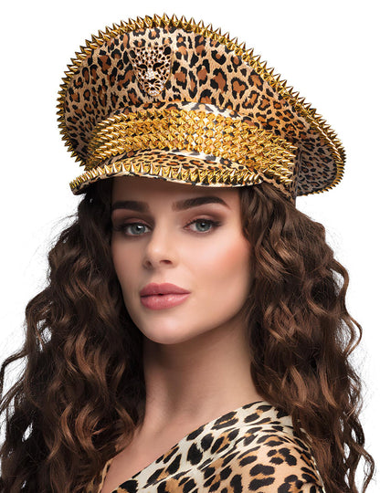 Čepice pro dospělé s leopardím vzorem