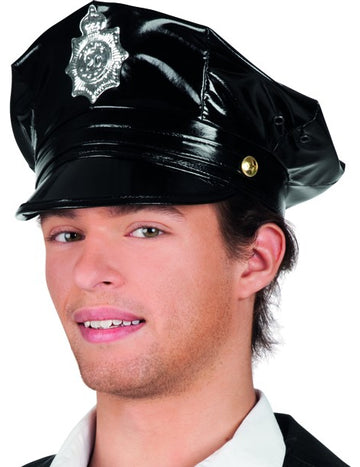 Černá policejní čepice pro dospělé