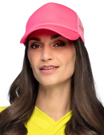 Fluorescenčně růžová čepice pro dospělé