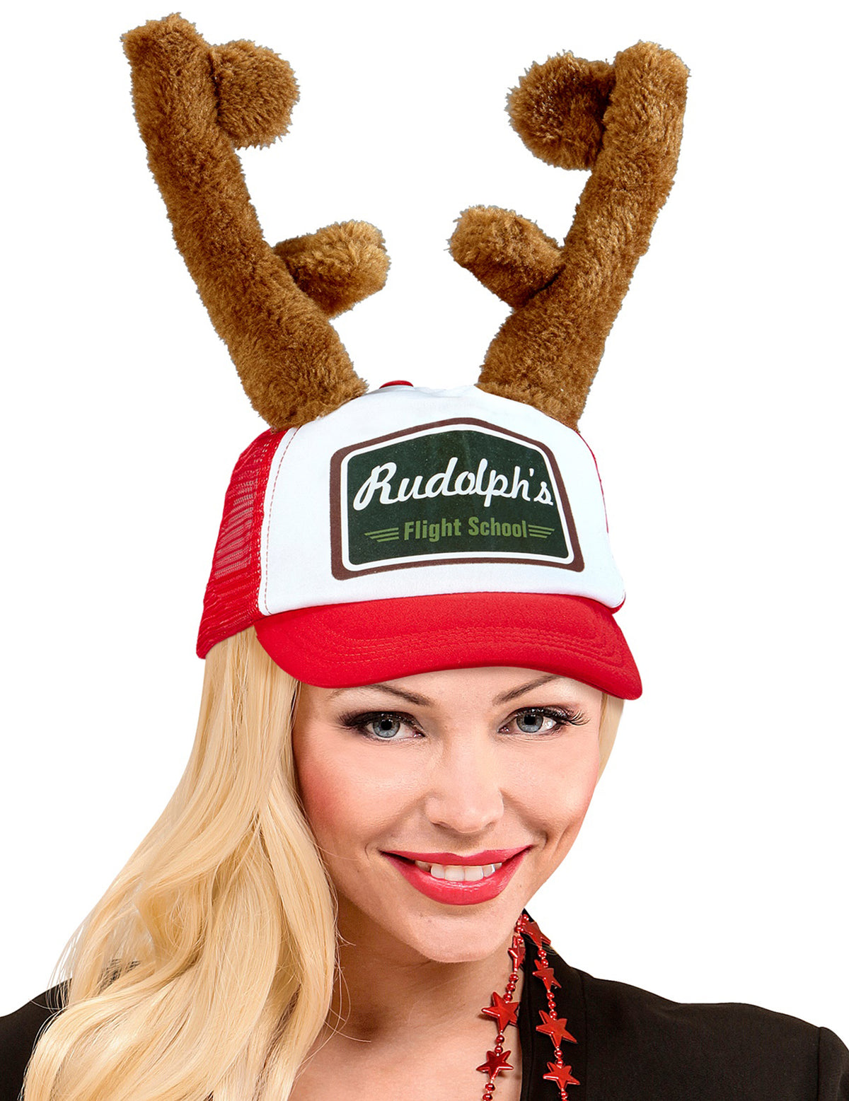 Vue portée de la casquette Rudolph le renne