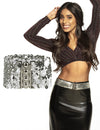 Ceinture à sequins pour adulte argentée