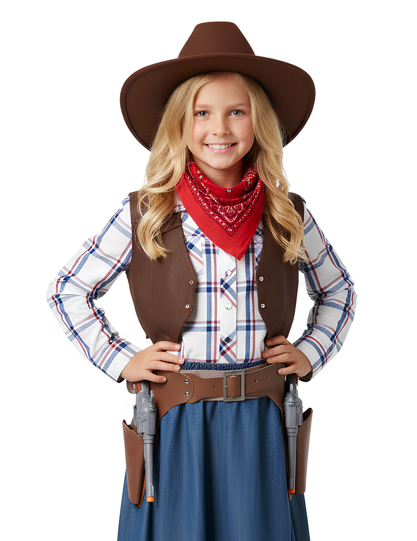 Kovbojský opasek s pouzdrem a 2 pistolemi