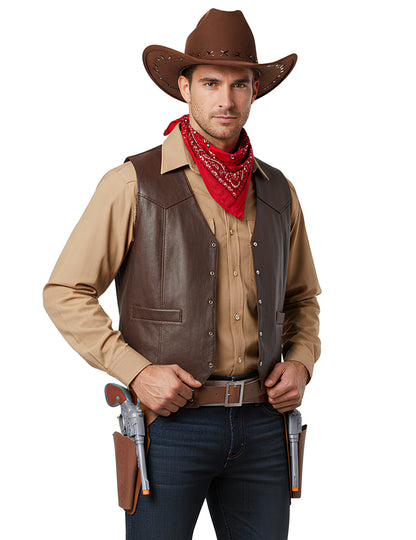 Kovbojský opasek s pouzdrem a 2 pistolemi