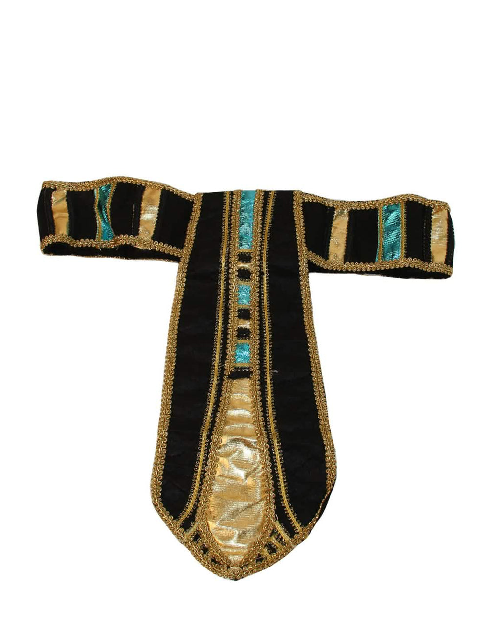 egyptský pásek pro dospělý černý, zlatý a tyrkysový