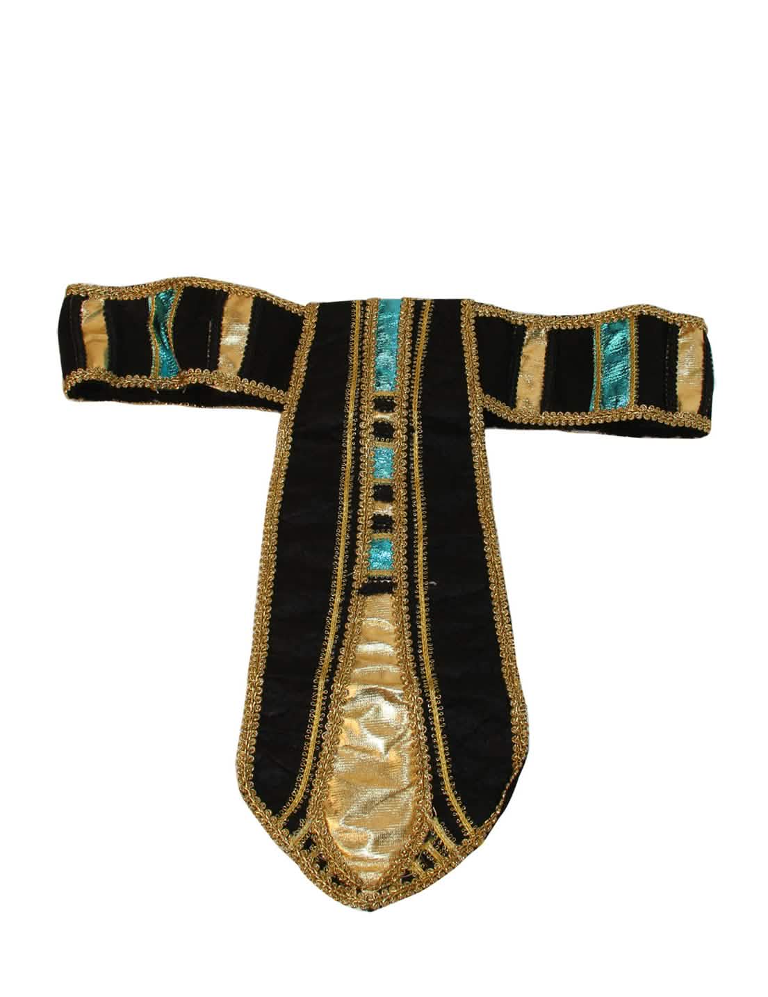 egyptský pásek pro dospělý černý, zlatý a tyrkysový