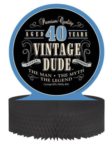 Vintage papírová dekorace s voštinou k 40. narozeninám 30 x 30 cm