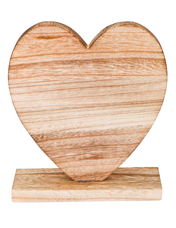 Dřevěný středový díl srdce 20,5 x 18,5 cm na základně