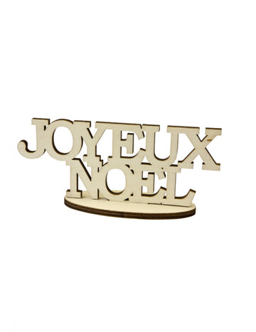 Veselé Vánoce dřevěný středový díl 17 x 9 cm Skandinávské hygge