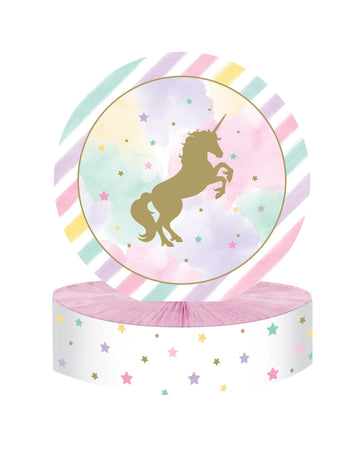 Kartonová dekorace na stůl s jednorožcem 30 x 23 cm