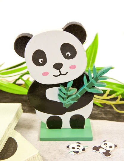 Dřevěný středový díl panda 13,5 x 10 cm