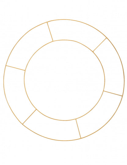 Dvojitá obruč ze zlatého kovu pro závěsy 60 cm dekorativní