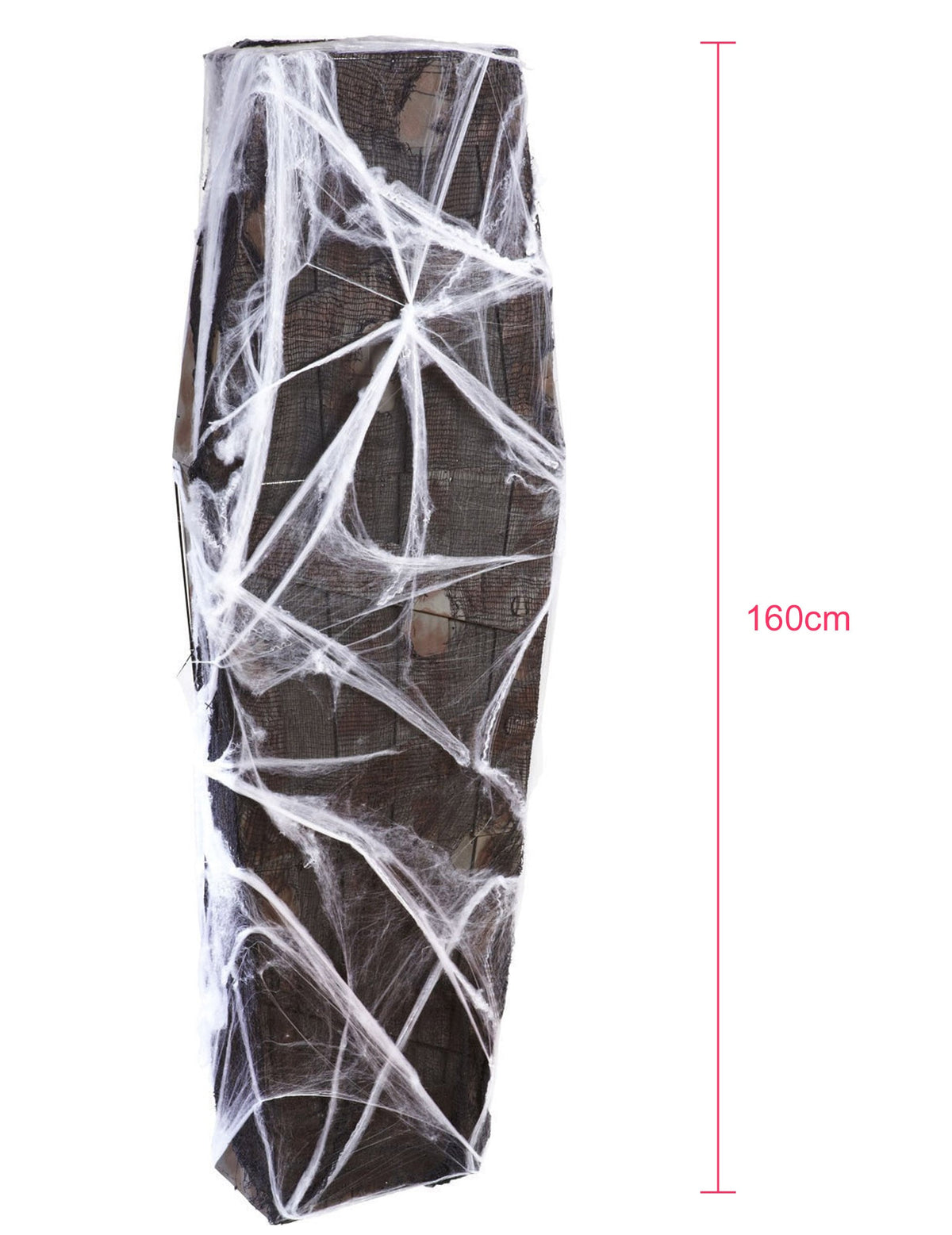 Cercueil Halloween pour décoration avec toile d'araignée blanche