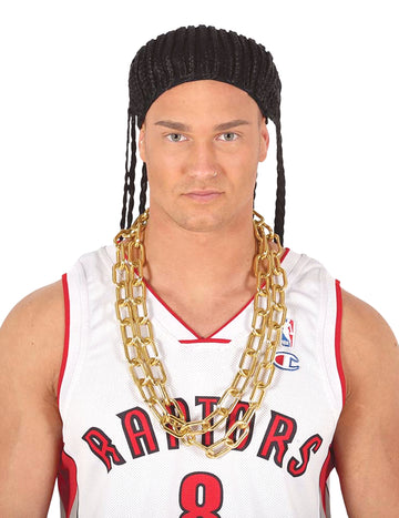 Velký zlatý síťovaný řetízek 84 cm dospělý