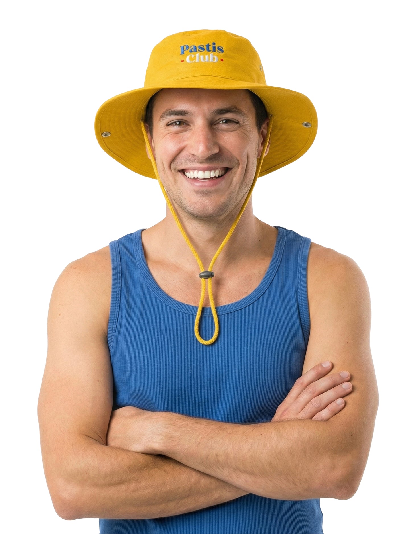 Žlutý klobouk s provázkem Pastis Club pro dospělé 