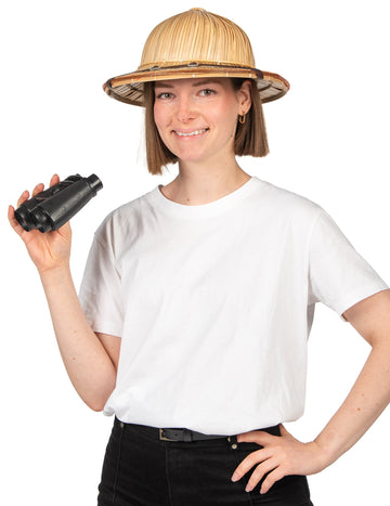 Chapeau aventurier pour adulte beige en paille tressée