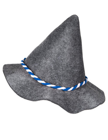 Bavorský klobouk pro dospělé s modrobílou šňůrkou