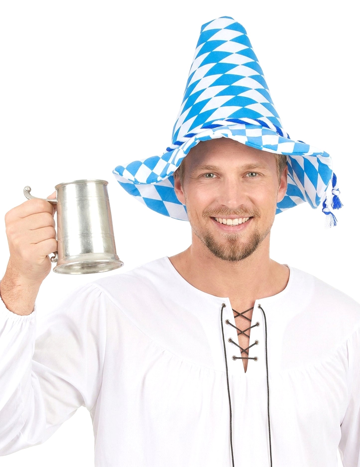 Chapeau Bavarois bleu et blanc adulte