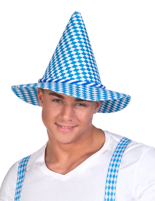 Modrobílý bavorský klobouk pro dospělé