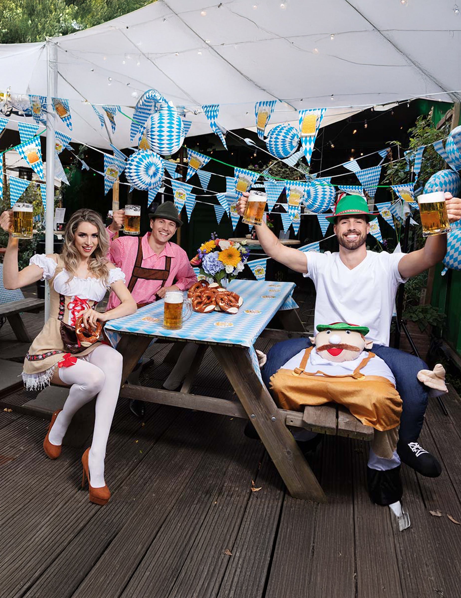 Mise en situation du chapeau bavarois à plume pour adulte
