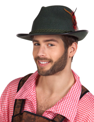 Dunkelgrüner Trachtenhut für Erwachsene