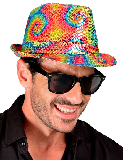 Dospělý batikovaný flitrovaný klobouk borsalino