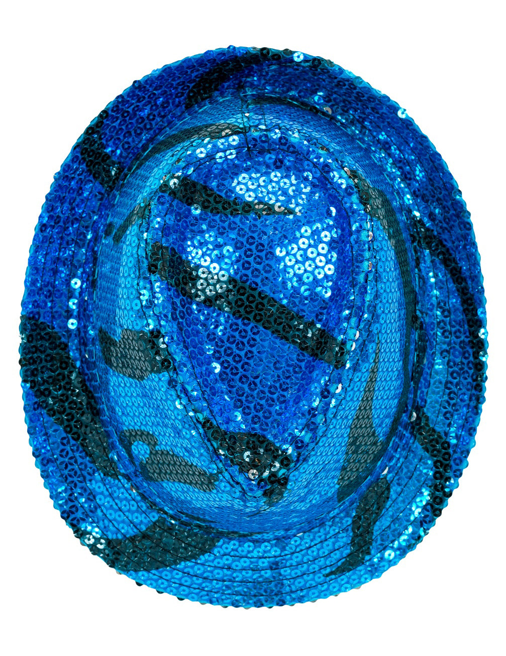 Borsalino klobouk s flitry a modrými vlnami pro dospělé